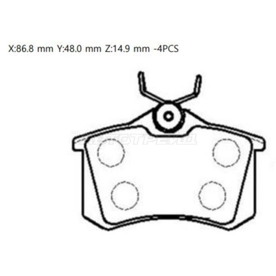 Колодки тормозные зад SKODA OCTAVIA 97-/YETI 09-/AUDI A4 01-08/A6 97-05/VW SCIROCCO 08-/RENAULT FLUE CTR