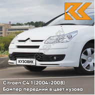 Бампер передний в цвет кузова Citroen C4 1 (2004-2008) EWP -  BLANC BANQUISE - Белый