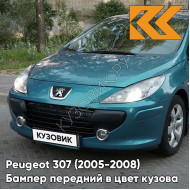 Бампер передний в цвет кузова Peugeot 307 (2005-2008) рестайлинг KMU - BLEU NEYSHA - Голубой